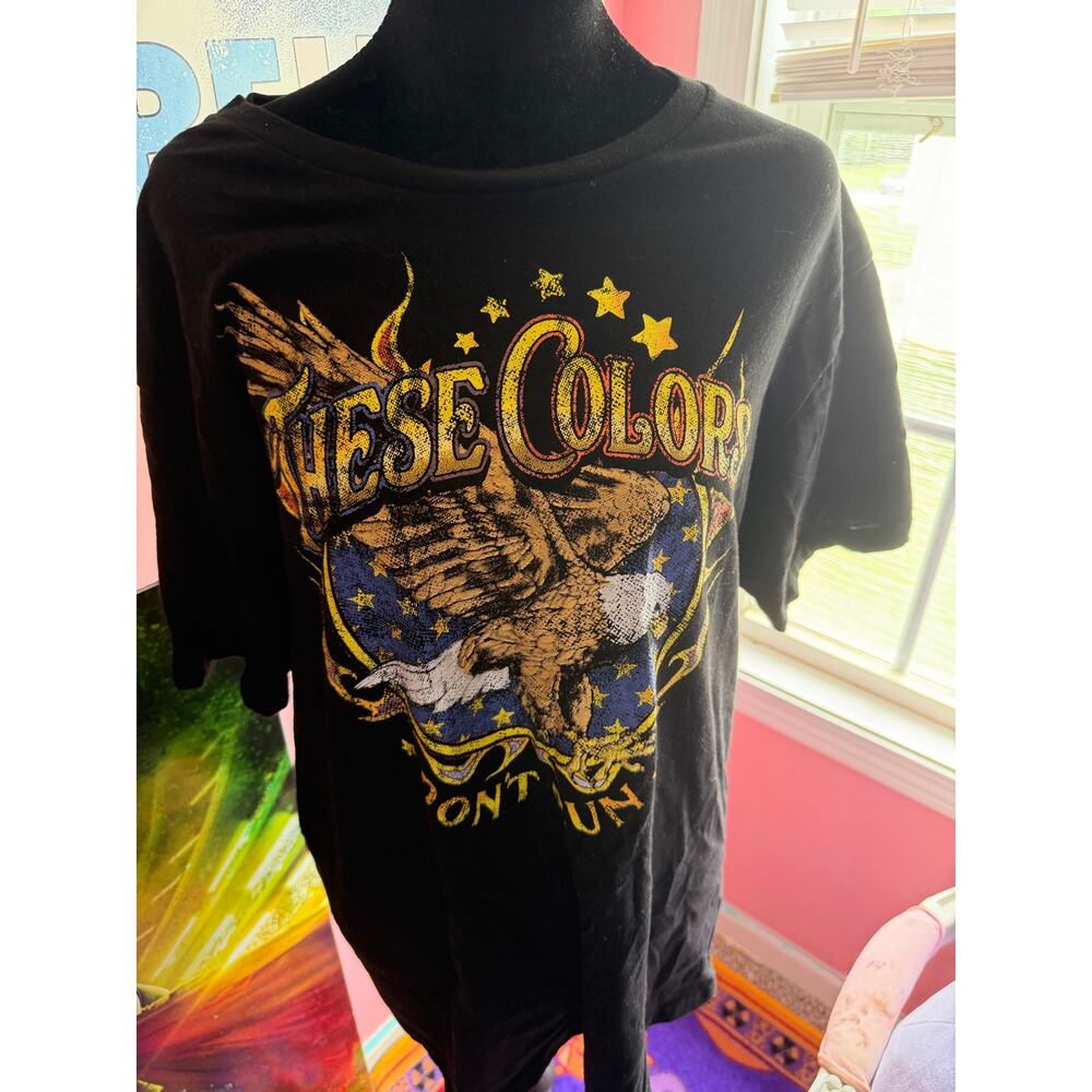 Way To Celebrate Patriotic T Shirt XL Black These Colors Don't Run